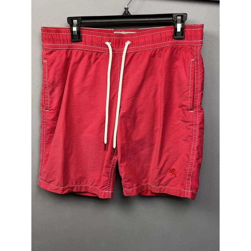 Express Swim Trunks Mens Small Red Board Shorts Drawstring‎ Mesh Lined Contrast